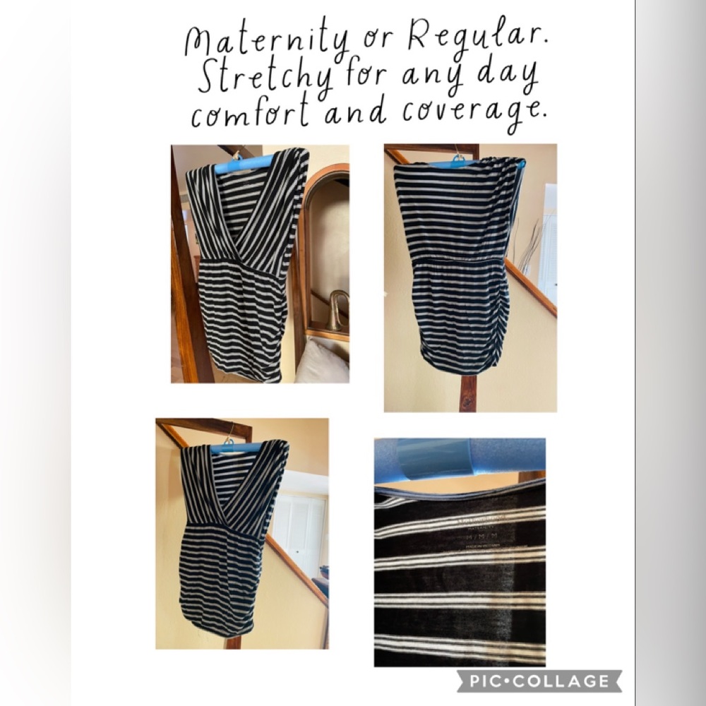 Motherhood Maternity M striped Stretchy long Top. Easy Nursing 👨‍🍼